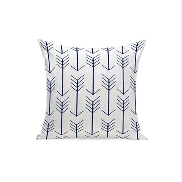 Blue Geometric Pillow Cover