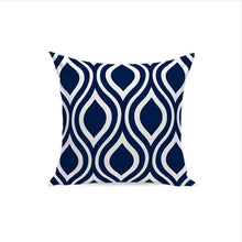 Load image into Gallery viewer, Blue Geometric Pillow Cover