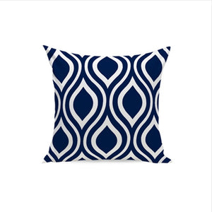 Blue Geometric Pillow Cover