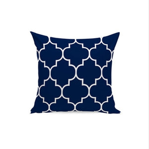 Blue Geometric Pillow Cover