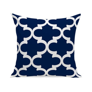 Blue Geometric Pillow Cover