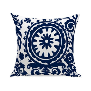 Blue Geometric Pillow Cover