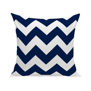 Blue Geometric Pillow Cover