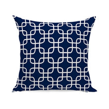 Load image into Gallery viewer, Blue Geometric Pillow Cover