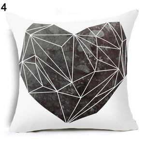 Flower Geometric Pillow Cover