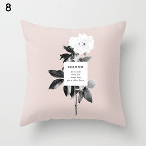Flower Geometric Pillow Cover