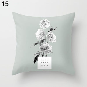 Flower Geometric Pillow Cover